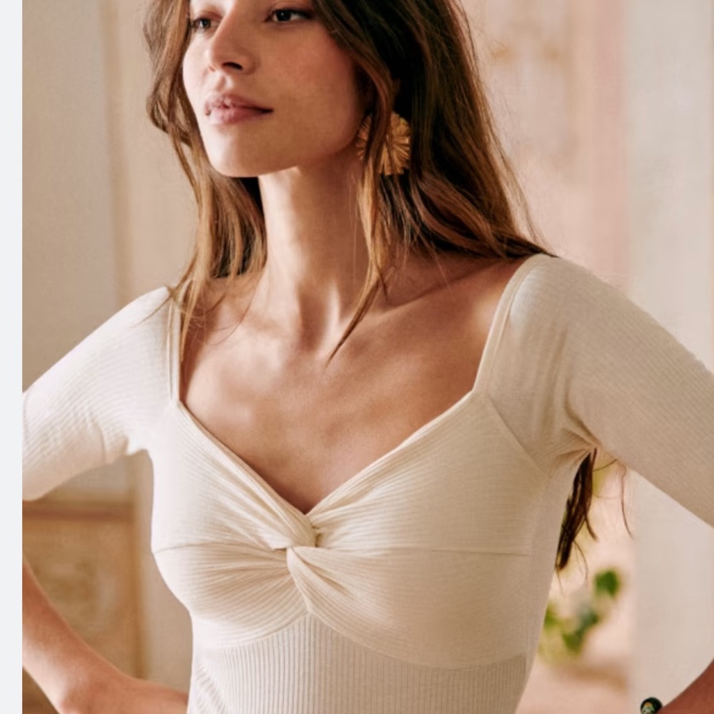 Sezane Caro T-shirt in Cream